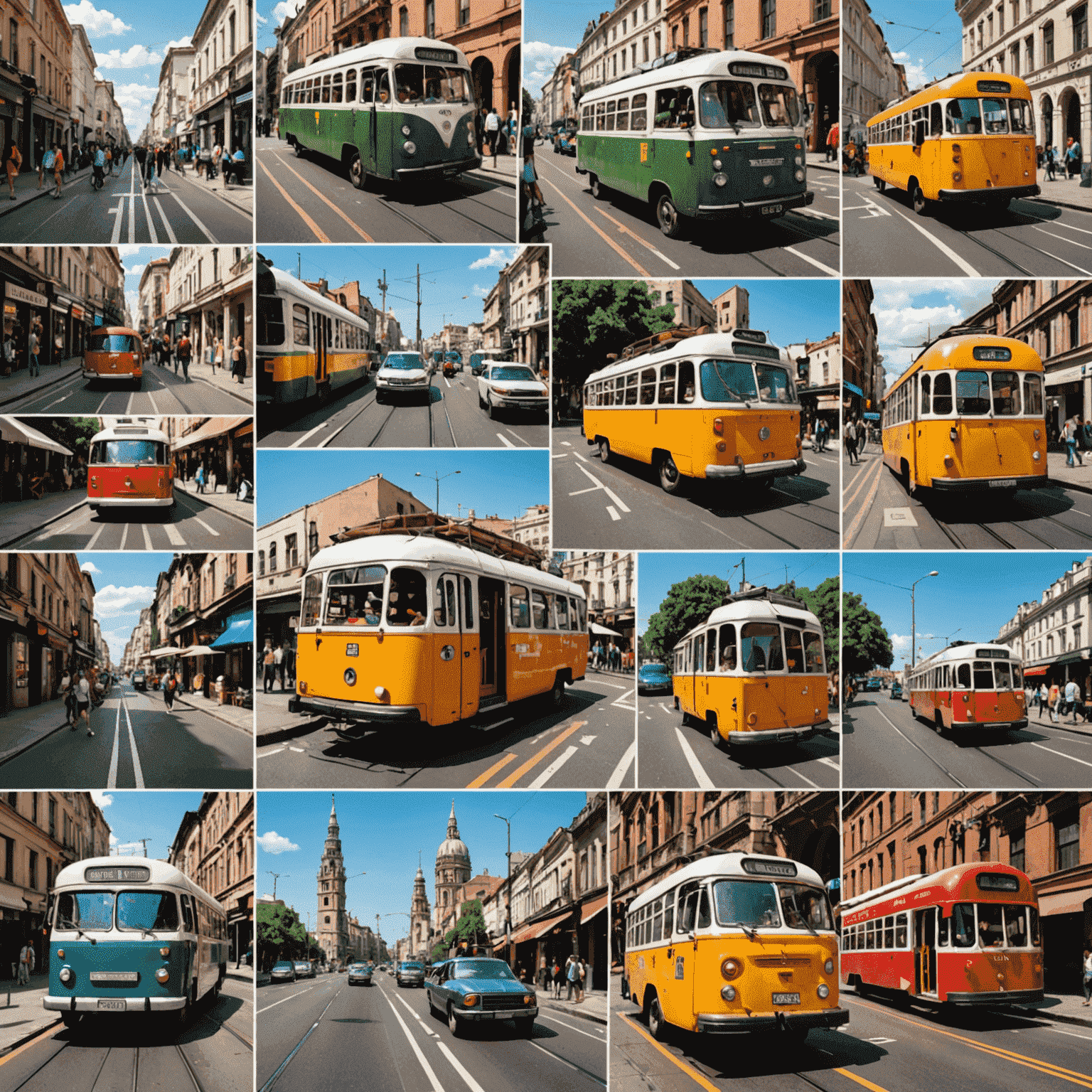 A collage of budget travel images: backpackers, hostels, street food, and public transportation